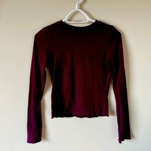 ECLIPSE Brand Ribbed Long Sleeve in Burgundy